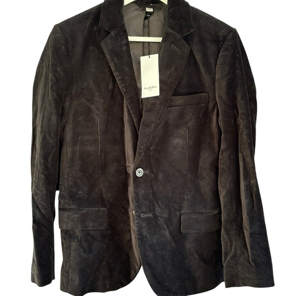 Goodfellow NWT Black Mens Size Small Velvet Soft Kenwood Blazer - Picture 1 of 7